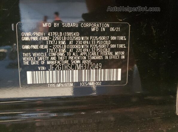 JF2GTHSC7MH372049 2021 SUBARU CROSSTREK Black 