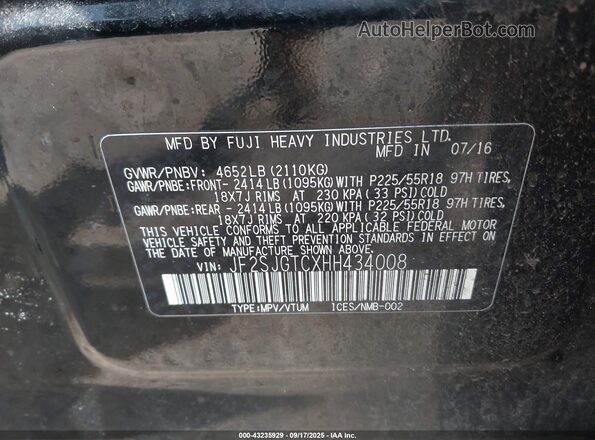 JF2SJGTCXHH434008 2017 SUBARU FORESTER2. Black Շարժիչի բաժամունքի տեսք