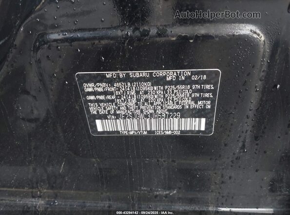 JF2SJGWC3JH557229 2018 SUBARU FORESTER2. Black Engine compartment view