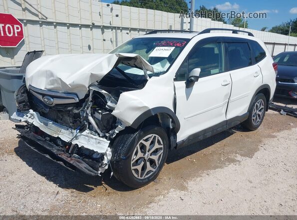 JF2SKAJC1LH537467 2020 SUBARU FORESTER White Առջևի ձախ երեք քառորդ տեսարան