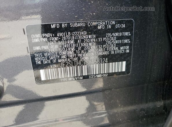JF2SLDHC7SH458324 2025 SUBARU FORESTER Charcoal 