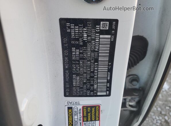 JHMZC5F10JC018279 2018 HONDA CLARITY White 