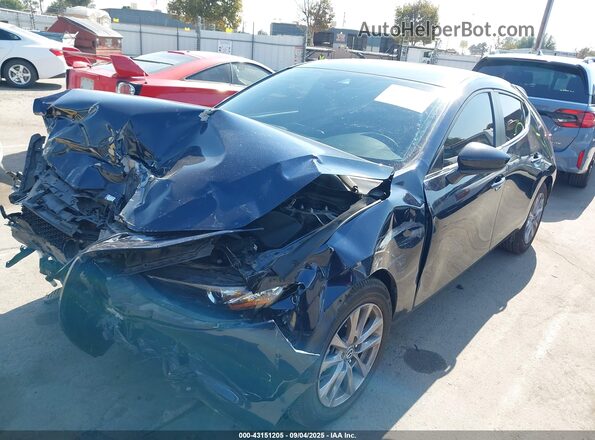 JM1BPAJL0M1308563 2021 MAZDA 3 Blue Առջևի ձախ երեք քառորդ տեսարան