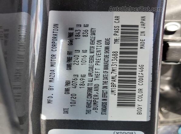 JM1BPAML7M1313688 2021 MAZDA 3 Угольный Вид подкапотного пространства