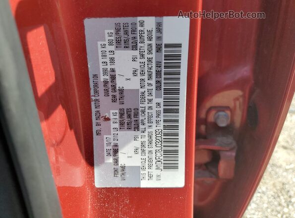 JM1DKFC78J0320093 2018 MAZDA CX-3 Красный 