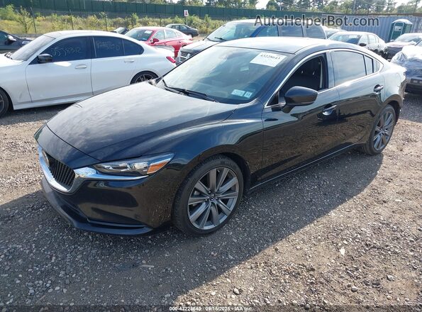 JM1GL1VMXM1613010 2021 MAZDA 6 Black Առջևի ձախ երեք քառորդ տեսարան