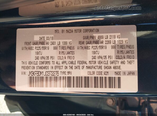 JM3KFBDM1J0372276 2018 MAZDA CX-5 Черный 