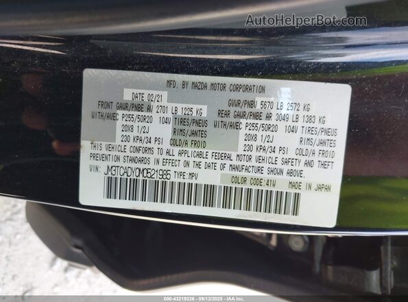 JM3TCADY0M0521985 2021 MAZDA CX-9 Black Engine compartment view