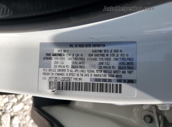 JM3TCBDYXJ0203387 2018 MAZDA CX-9 White 