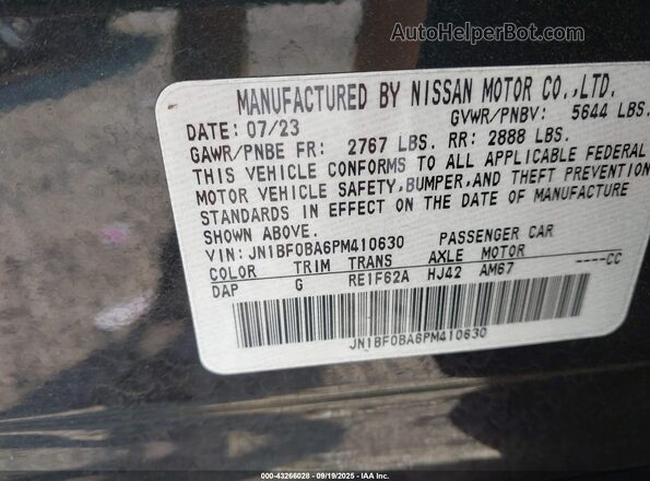JN1BF0BA6PM410630 2023 NISSAN Z Black Вид підкапотного простору