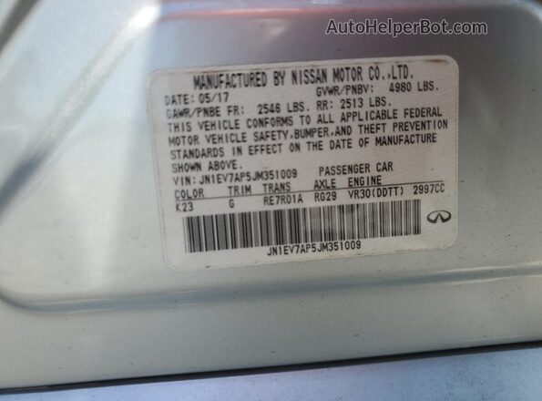 JN1EV7AP5JM351009 2018 INFINITI Q50 Серебряный 