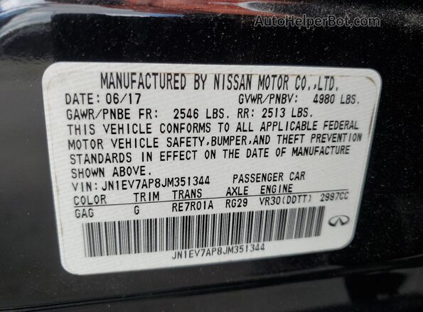 JN1EV7AP8JM351344 2018 INFINITI Q50 Black 
