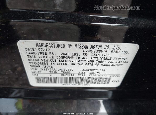 JN1EV7AR4JM432830 2018 INFINITI Q50 Черный 