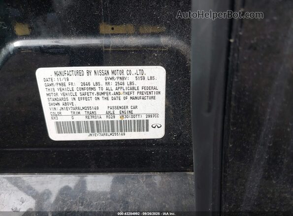 JN1EV7AR6LM255149 2020 INFINITI Q50 Черный Вид подкапотного пространства