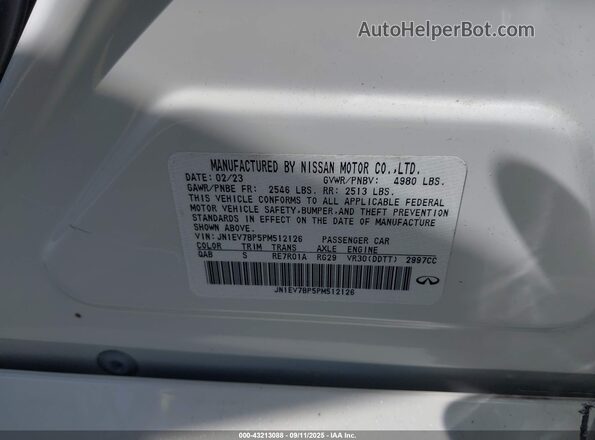 JN1EV7BP5PM512126 2023 INFINITI Q50 White Engine compartment view