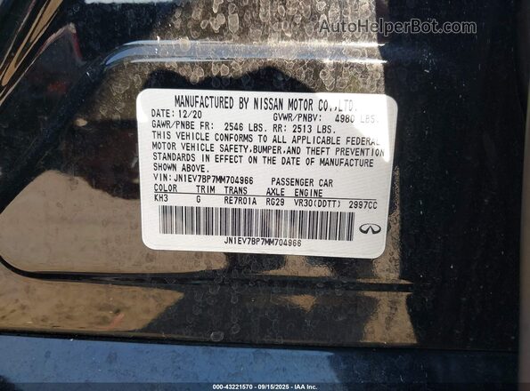 JN1EV7BP7MM704966 2021 INFINITI Q50 Black Вид підкапотного простору