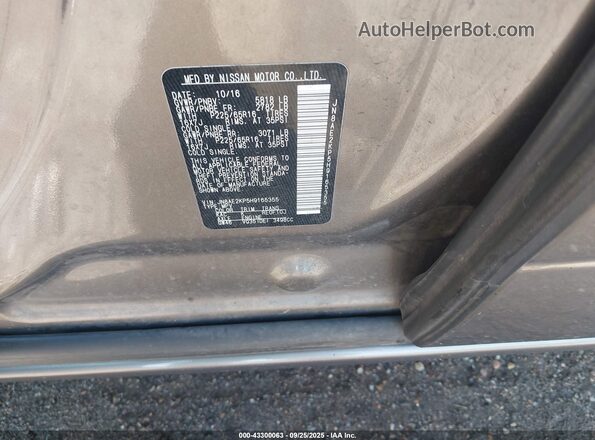 JN8AE2KP5H9165355 2017 NISSAN QUEST Gray Vista del compartimento del motor