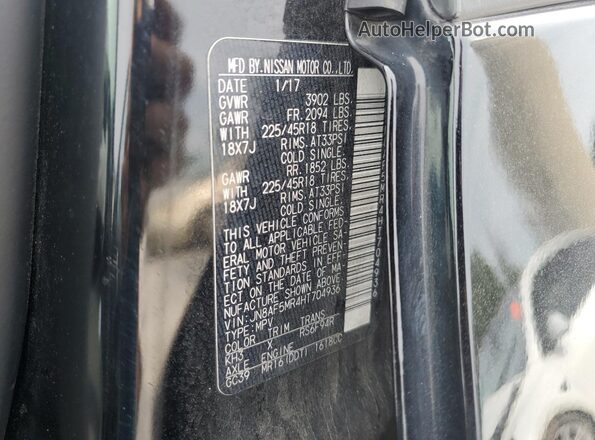 JN8AF5MR4HT704936 2017 NISSAN JUKE Black 
