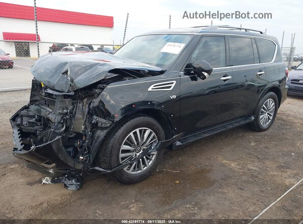JN8AY2BA3M9371867 2021 NISSAN ARMADA Black წინა მარცხენა ხედი სამი მეოთხედიდან