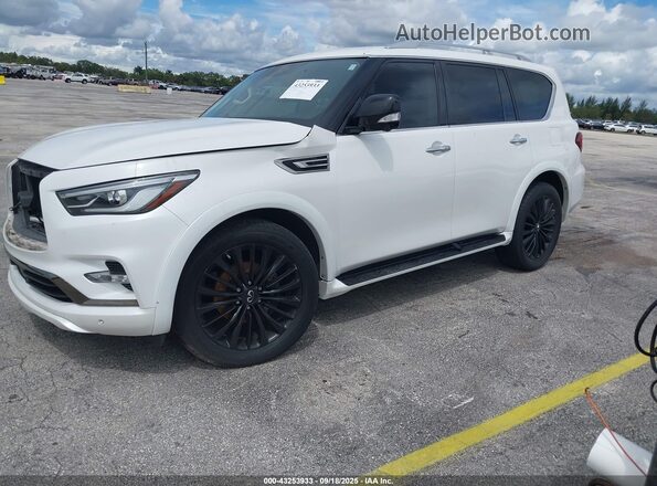 JN8AZ2AE4M9268507 2021 INFINITI QX80 White წინა მარცხენა ხედი სამი მეოთხედიდან