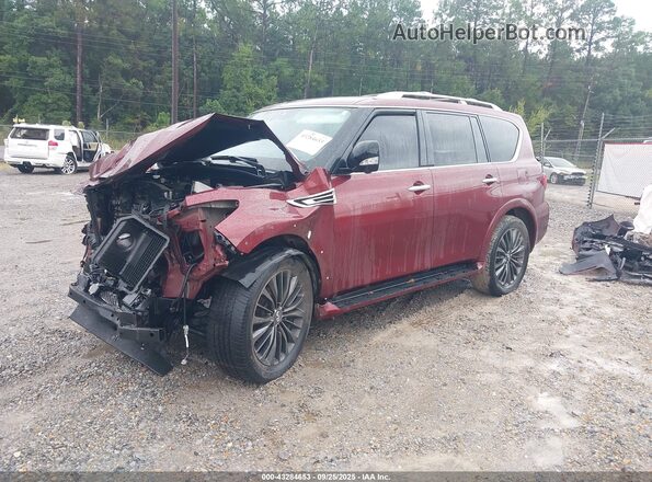 JN8AZ2AF0M9721353 2021 INFINITI QX80 Burgundy Przód lewy