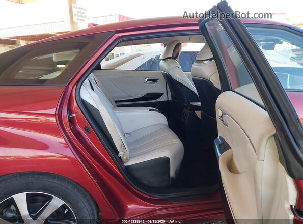 JTDBVRBD1JA005332 2018 TOYOTA MIRAI Maroon VIN კოდის სტიკერის ხედი