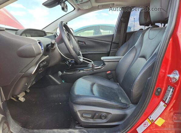 JTDKARFU4K3072678 2019 TOYOTA PRIUS Red წინა სალონის ხედი