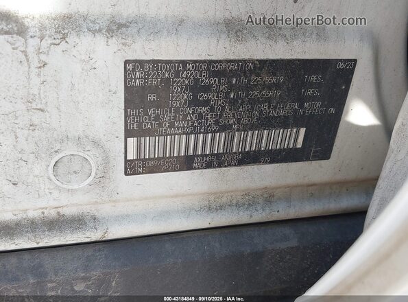 JTEAAAAHXPJ141699 2023 TOYOTA VENZA White Շարժիչի բաժամունքի տեսք