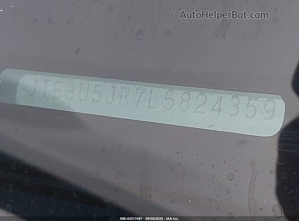 JTEBU5JR7L5824359 2020 TOYOTA 4RUNNER White 