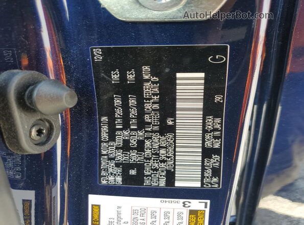 JTENU5JR6R6234590 2024 TOYOTA 4RUNNER Blue 