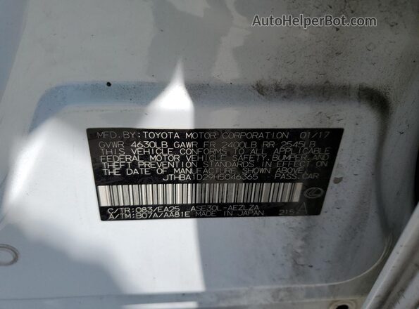 JTHBA1D29H5046365 2017 LEXUS IS White 
