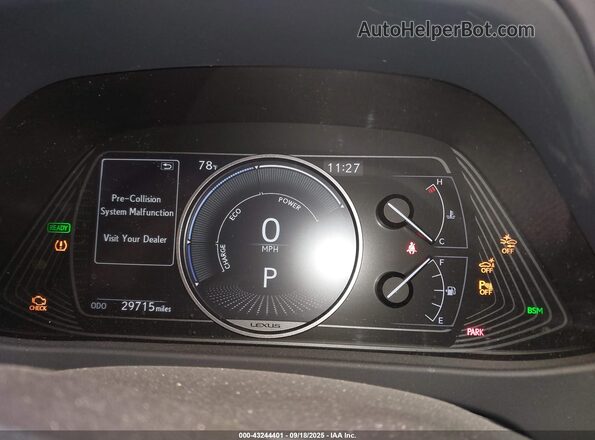 JTHU9JBH2K2015427 2019 LEXUS UX 250H Silver Вид задніх сидінь