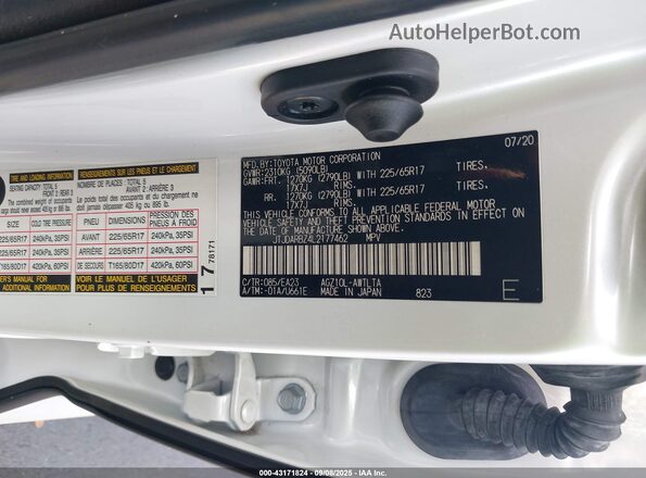 JTJDARBZ4L2177462 2020 LEXUS NX White Engine compartment view