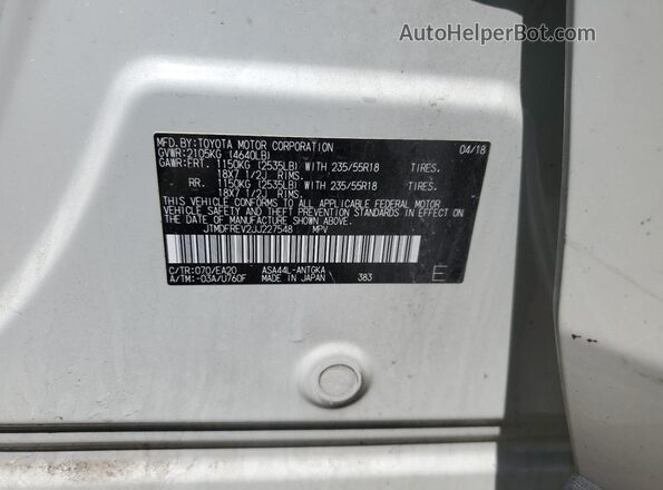 JTMDFREV2JJ227548 2018 TOYOTA LIMITED White 