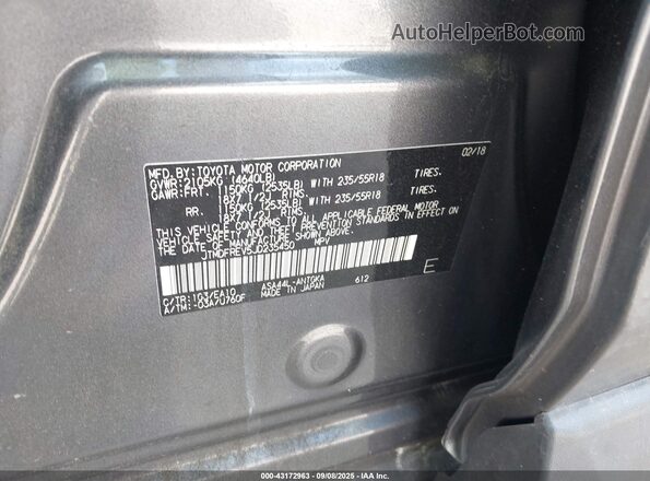 JTMDFREV5JD235450 2018 TOYOTA LIMITED Серый 