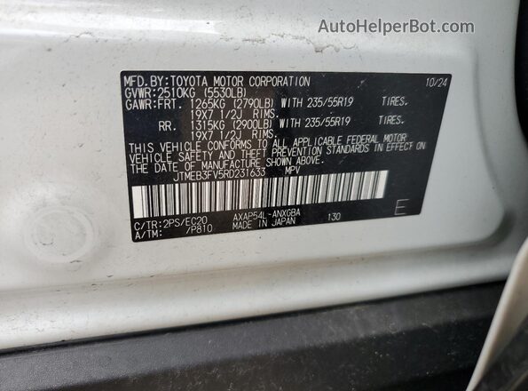 JTMEB3FV5RD231633 2024 TOYOTA RAV4 White 