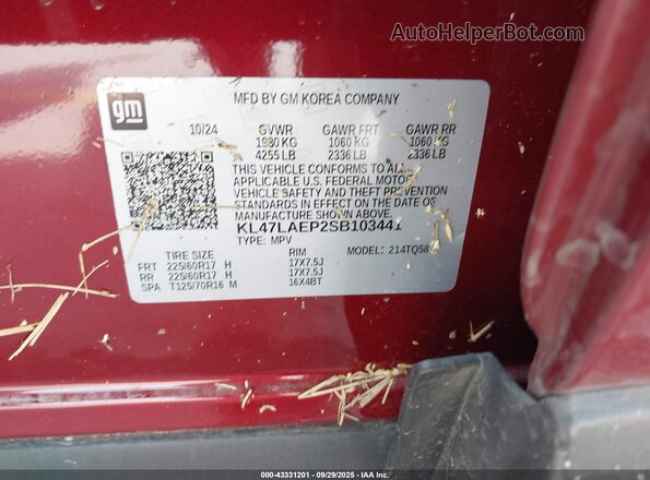 KL47LAEP2SB103441 2025 BUICK OTHER Red 