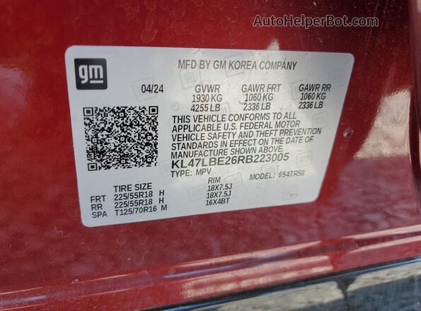 KL47LBE26RB223005 2024 BUICK OTHER Burgundy 