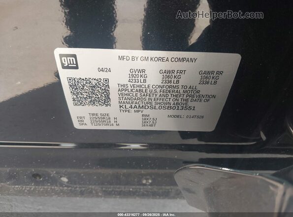 KL4AMDSL0SB013551 2025 BUICK ENCORE Черный Вид подкапотного пространства