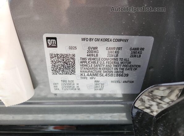 KL4AMESL4SB186639 2025 BUICK ENCORE Gray 