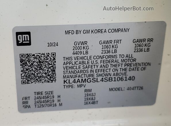 KL4AMGSL4SB106140 2025 BUICK ENCORE White 