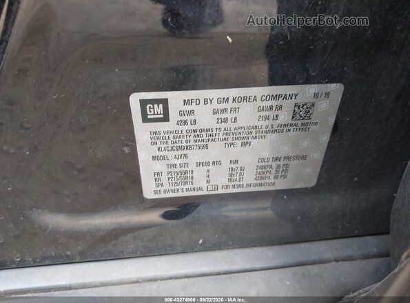 KL4CJCSMXKB775595 2019 BUICK ENCORE Black Widok komory silnika