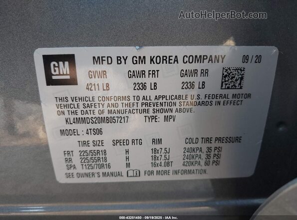 KL4MMDS20MB057217 2021 BUICK ENCORE Gray Engine compartment view