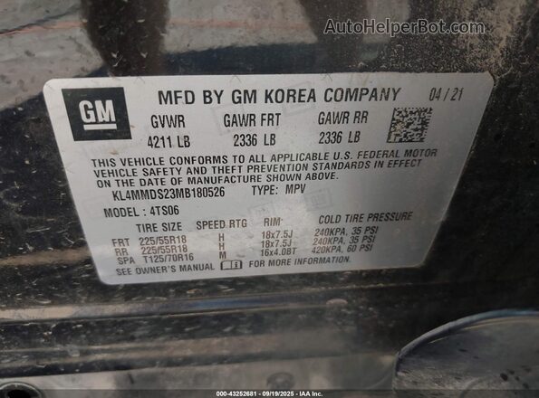 KL4MMDS23MB180526 2021 BUICK ENCORE Black 