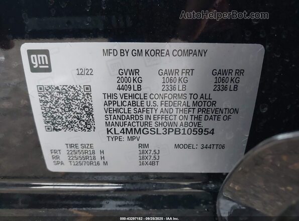 KL4MMGSL3PB105954 2023 BUICK ENCORE Black ძრავის განყოფილების ხედი