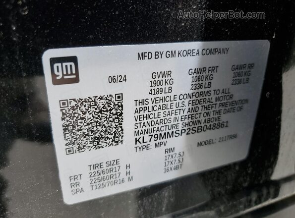 KL79MMSP2SB048861 2025 CHEVROLET TRAILBLAZER Black 