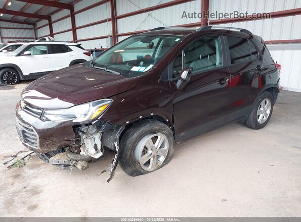 KL7CJPSB8MB349867 2021 CHEVROLET TRAX Maroon Front left