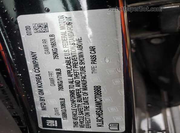 KL8CH6SA4MC708988 2021 CHEVROLET SPARK Black Widok wnętrza 360 stopni