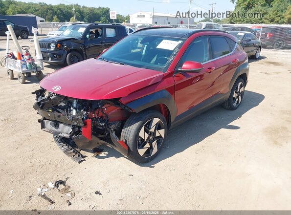 KM8HECA32RU044680 2024 HYUNDAI KONA Red წინა მარცხენა ხედი სამი მეოთხედიდან