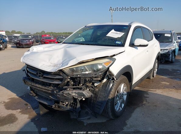 KM8J33A29GU214500 2016 HYUNDAI TUCSON White Vista tres cuartos delantera izquierda